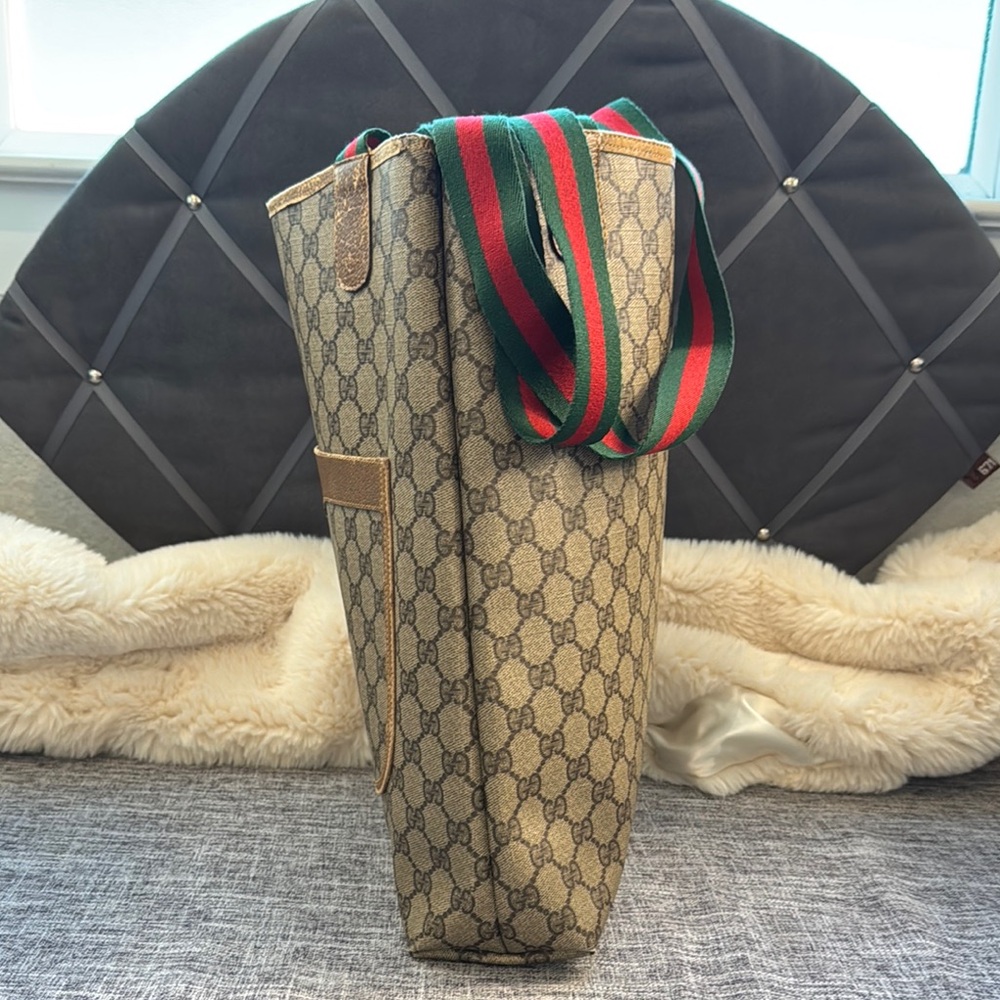 Authentic Gucci Beige Monogram Tote/ Shoulder Bag… - image 4